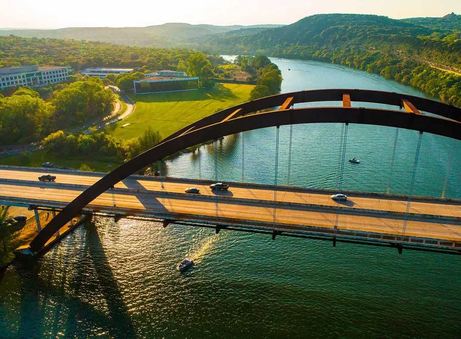 Dentistry Austin TX Pennybacker Bridge Aerial Shot